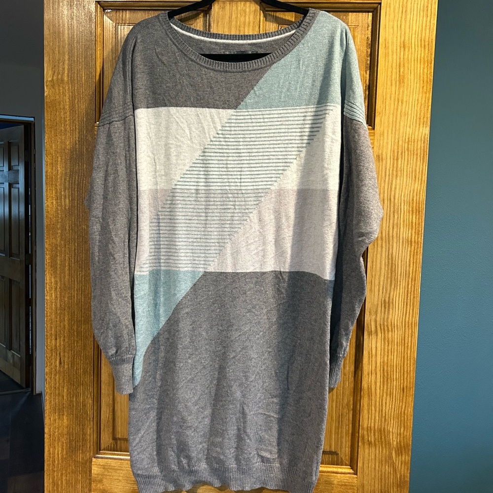 Prana Women’s Sweater Dress Blue and Gray